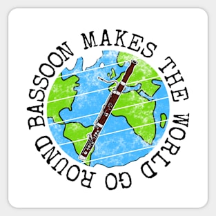 Bassoon Makes The World Go Round, Bassoonist Earth Day Sticker